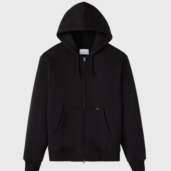 Ovo Waffle-Lined Full-Zip Hoodie